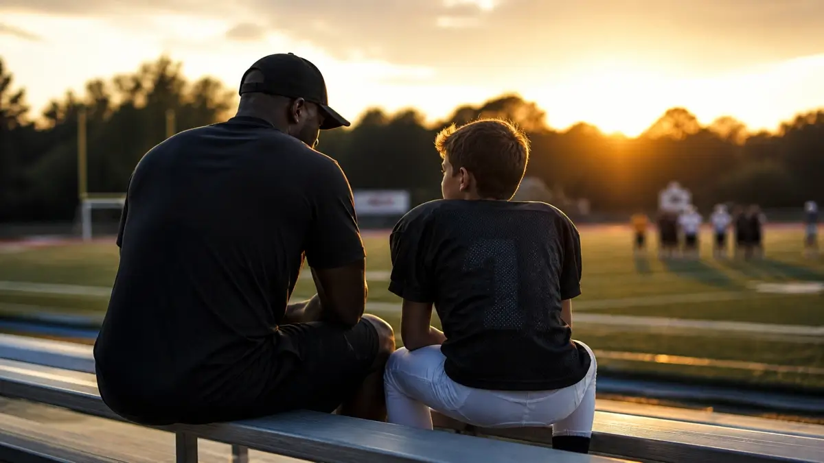 young athlete with coach